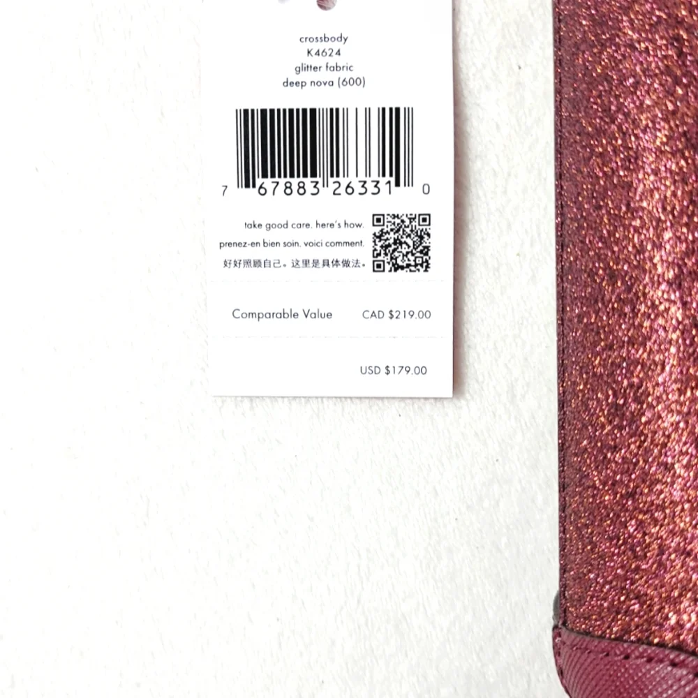 Kate Spade Shimmy Glitter Deep Nova Fabric Crossbody